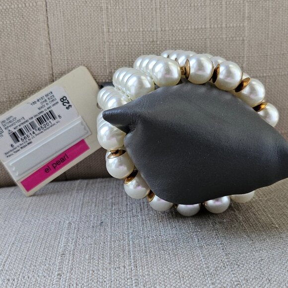 New Erica Lyons Pearl Bracelet Beaded Faux Pearl Four Strand NWT Stretch Wrap - Picture 16 of 16